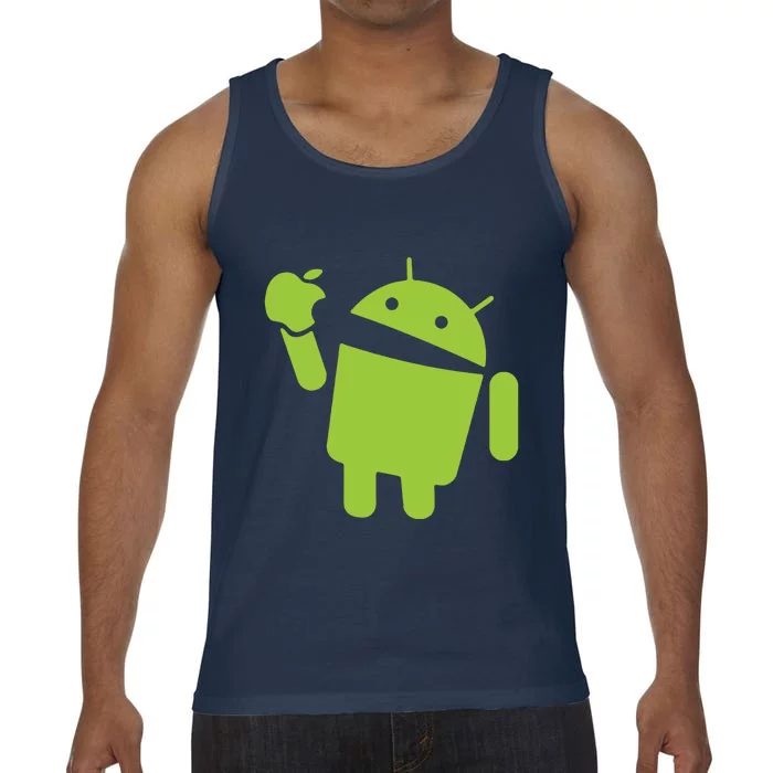 Android Eats Apple Funny Nerd Computer Comfort Colors® Tank Top