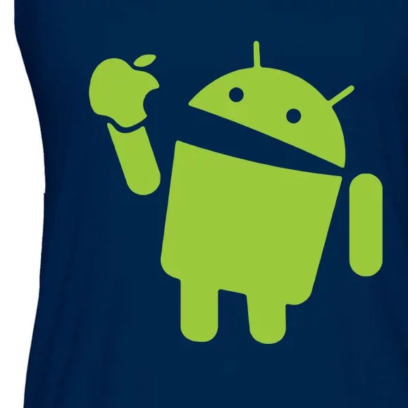 Android Eats Apple Funny Nerd Computer Ladies Essential Flowy Tank