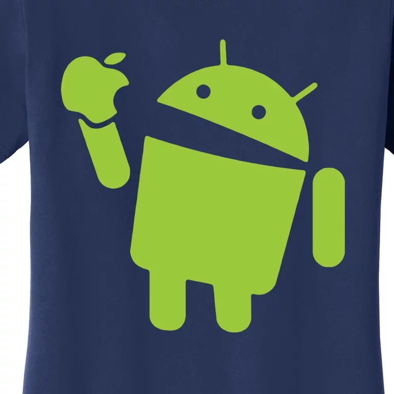 Android Eats Apple Funny Nerd Computer Women's T-Shirt