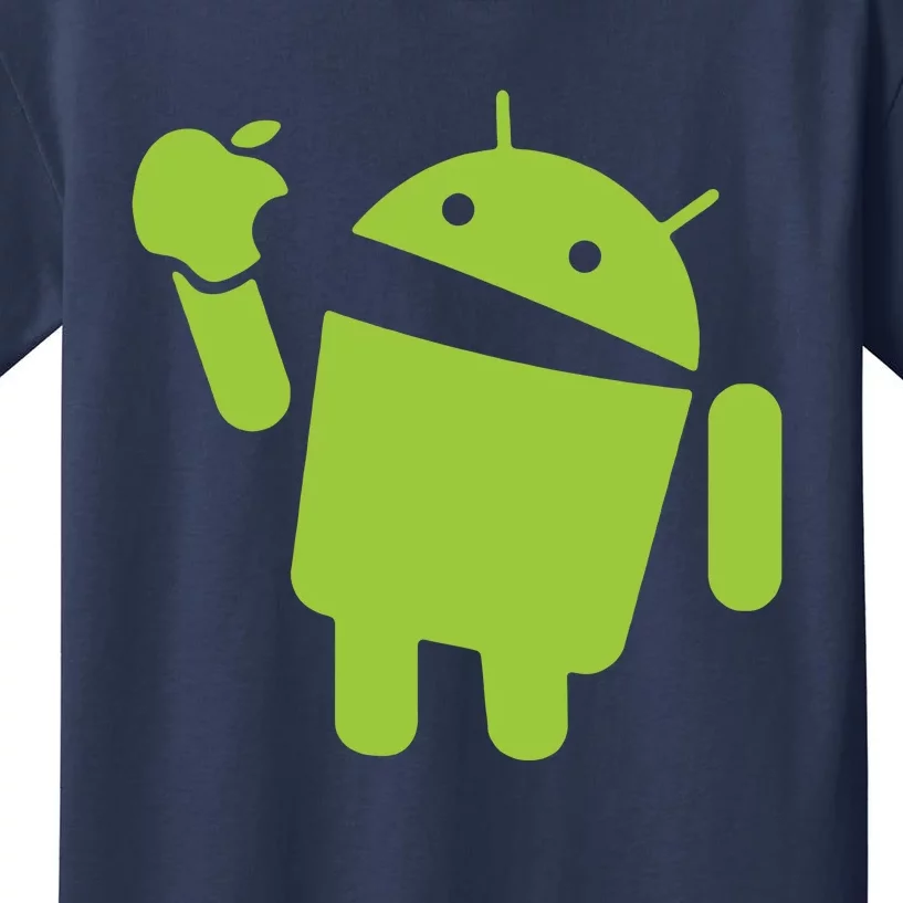 Android Eats Apple Funny Nerd Computer Kids T-Shirt