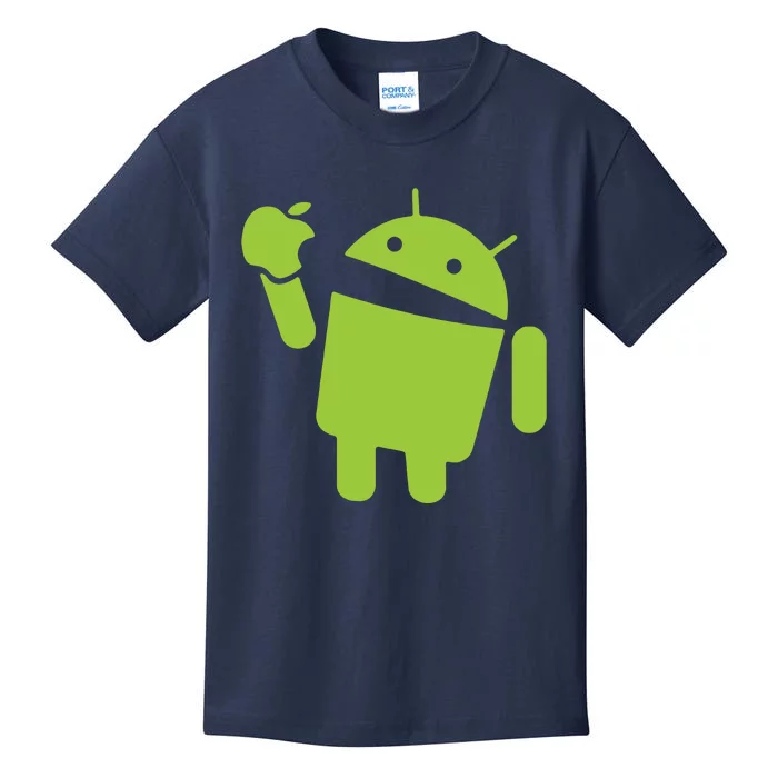 Android Eats Apple Funny Nerd Computer Kids T-Shirt