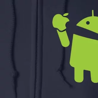 Android Eats Apple Funny Nerd Computer Full Zip Hoodie