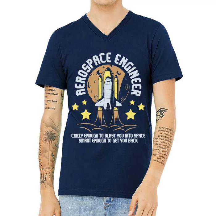 Aerospace Engineer Aeronautical Engineering Spacecrafts V-Neck T-Shirt