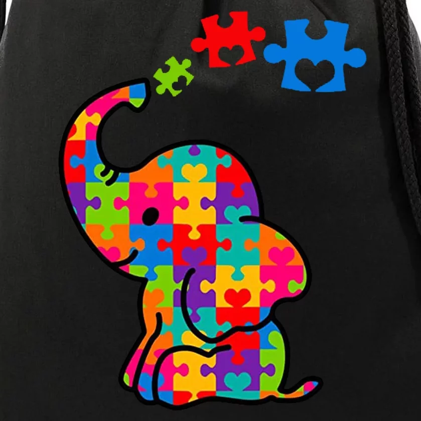 Autism Elephant Drawstring Bag