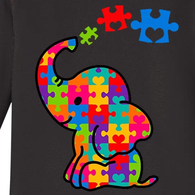 Autism Elephant Baby Long Sleeve Bodysuit