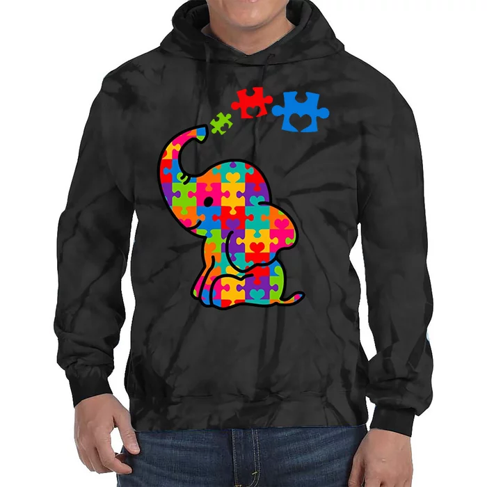 Autism Elephant Tie Dye Hoodie