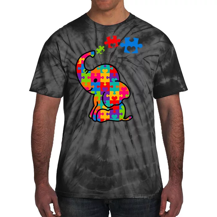 Autism Elephant Tie-Dye T-Shirt