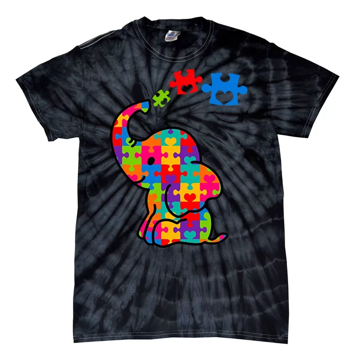 Autism Elephant Tie-Dye T-Shirt