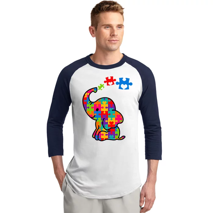 Autism Elephant Baseball Sleeve Shirt