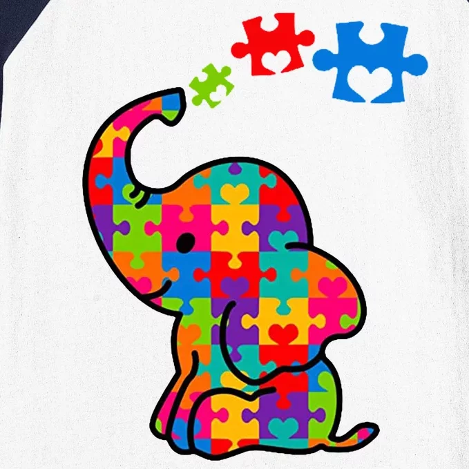 Autism Elephant Baseball Sleeve Shirt