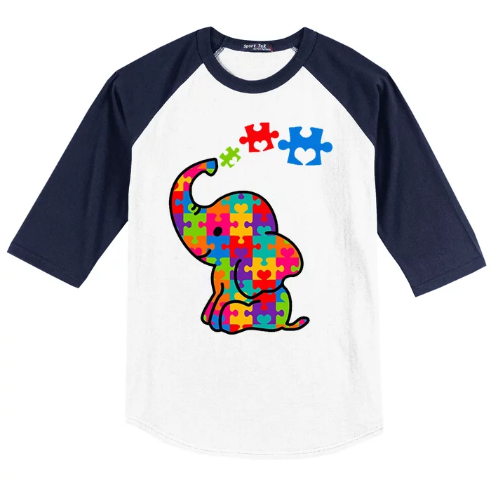 Autism Elephant Baseball Sleeve Shirt