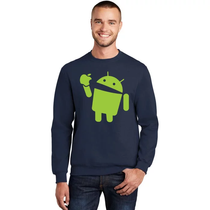 Android Eats Apple Funny Nerd Computer Sweatshirt