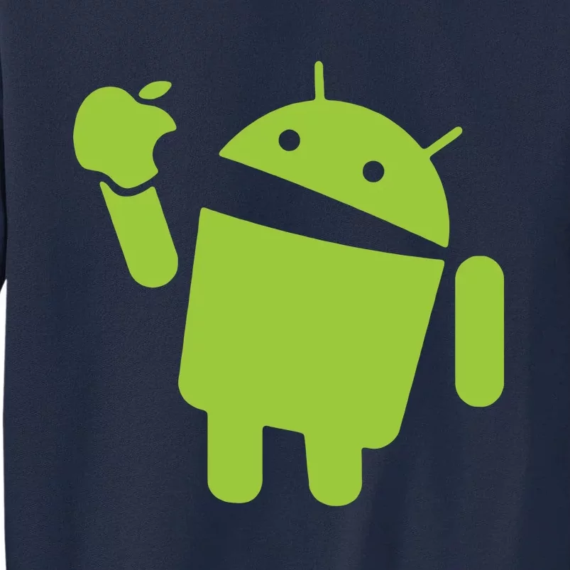 Android Eats Apple Funny Nerd Computer Tall Sweatshirt