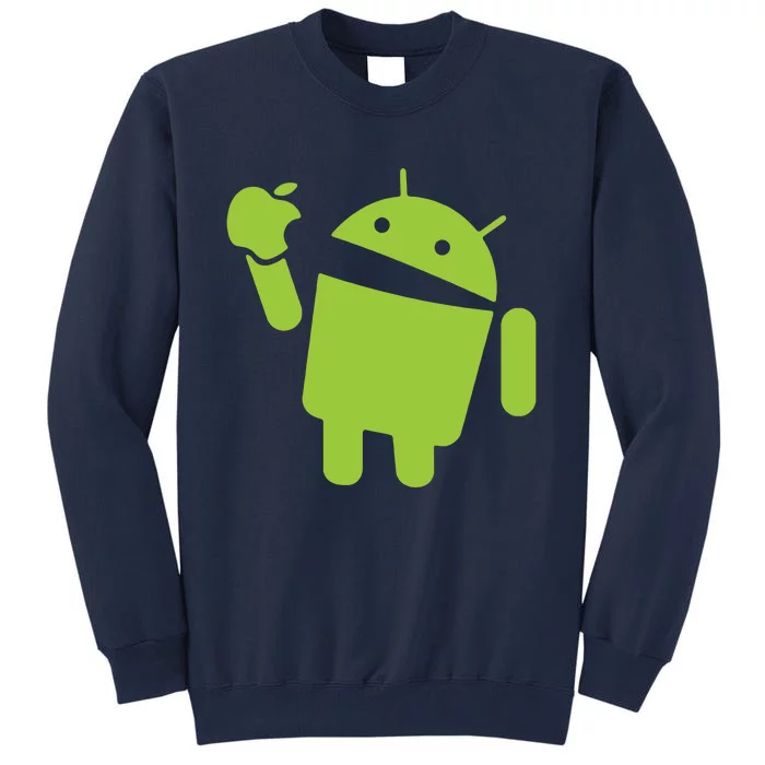 Android Eats Apple Funny Nerd Computer Tall Sweatshirt