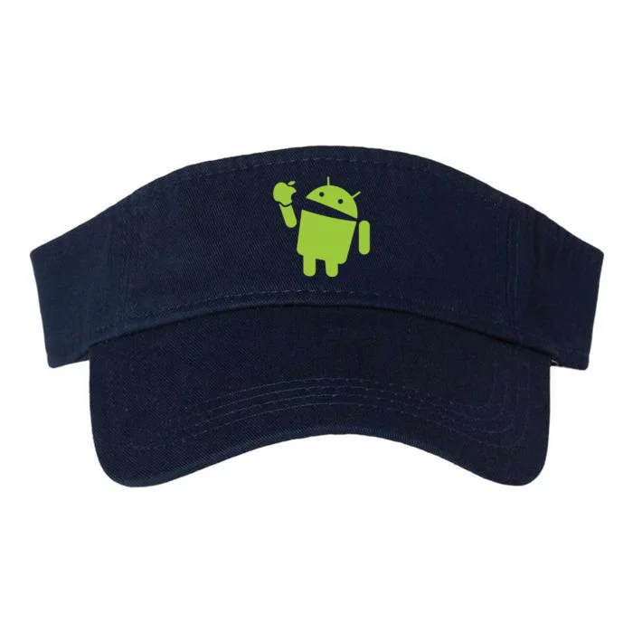 Android Eats Apple Funny Nerd Computer Valucap Bio-Washed Visor