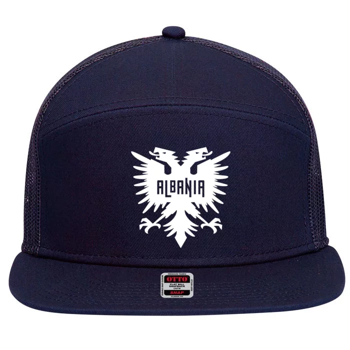 Albanian Eagle 7 Panel Mesh Trucker Snapback Hat