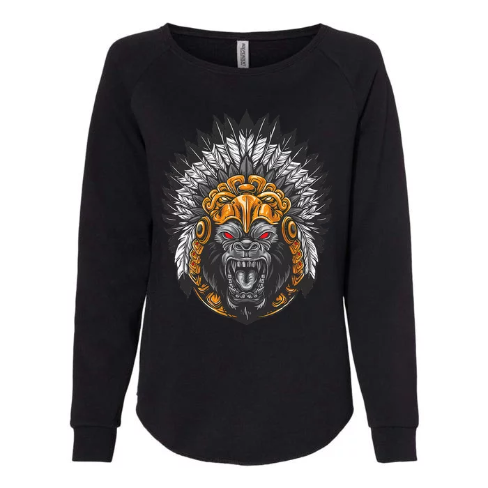 Ancient Ethnic Aztec Monkey Gorilla People Civilization Gift Womens California Wash Sweatshirt