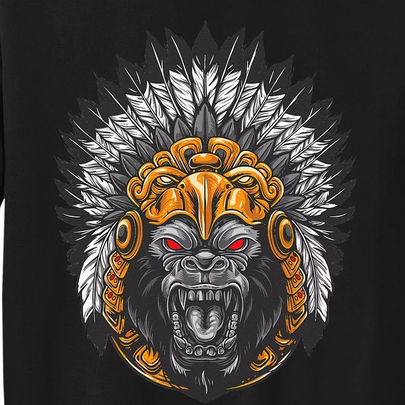 Ancient Ethnic Aztec Monkey Gorilla People Civilization Gift Tall Sweatshirt