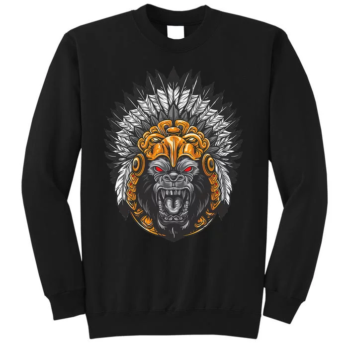 Ancient Ethnic Aztec Monkey Gorilla People Civilization Gift Tall Sweatshirt