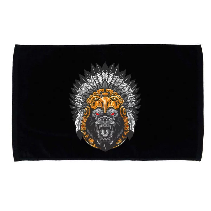 Ancient Ethnic Aztec Monkey Gorilla People Civilization Gift Microfiber Hand Towel