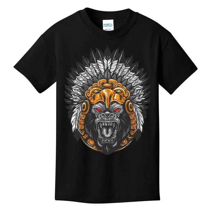 Ancient Ethnic Aztec Monkey Gorilla People Civilization Gift Kids T-Shirt