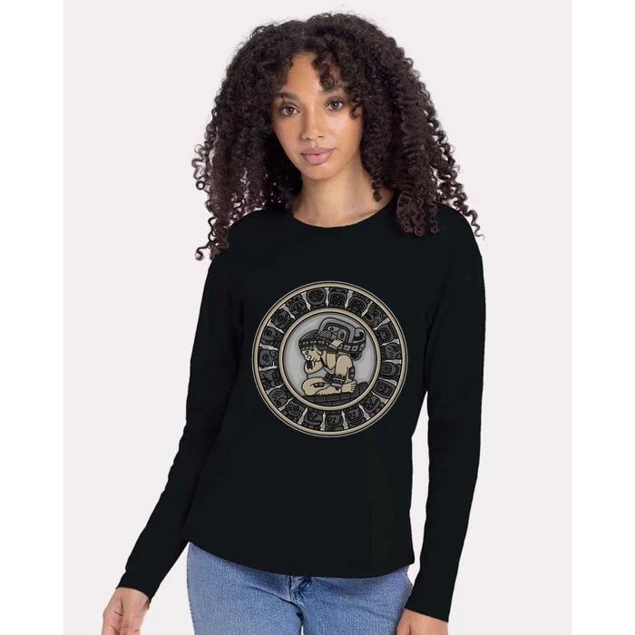 Ancient Ethnic Aztec Tattoo Mexican People Civilization Gift Womens Cotton Relaxed Long Sleeve T-Shirt