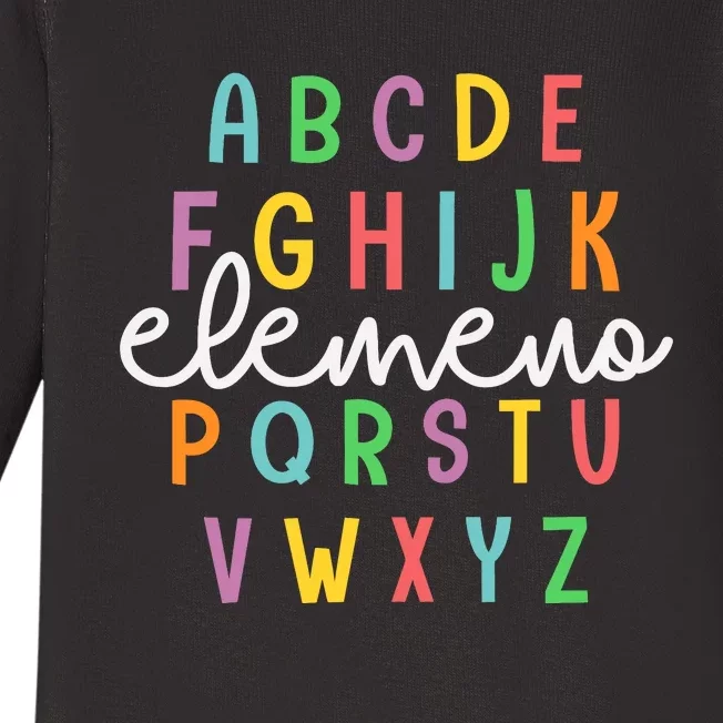 Abc Elemeno Alphabet Kindergarten Teachers Back To School Baby Long Sleeve Bodysuit