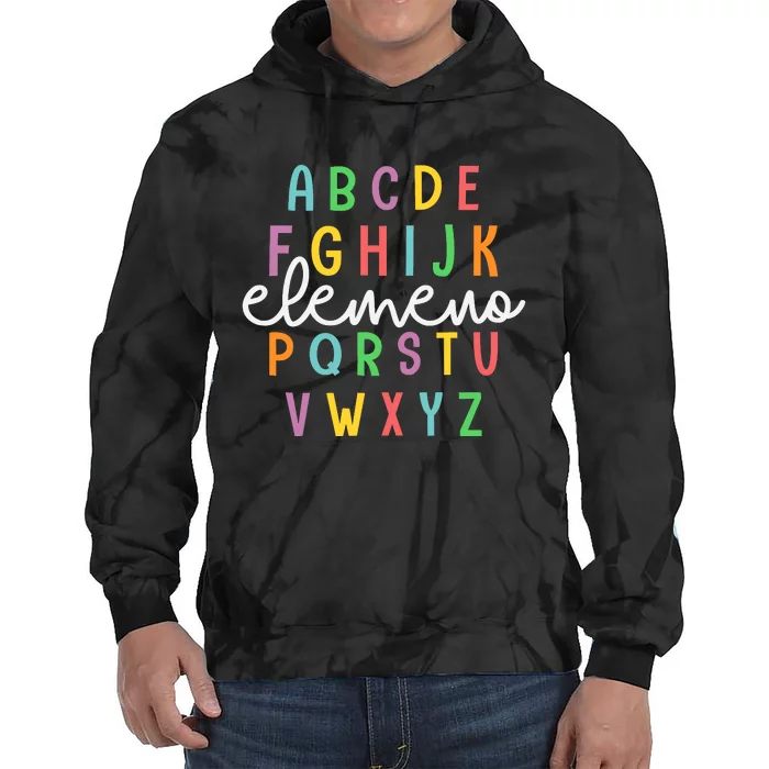 Abc Elemeno Alphabet Kindergarten Teachers Back To School Tie Dye Hoodie