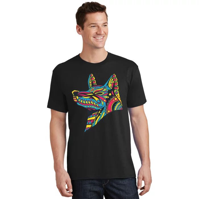 Ancient Ethnic Aztec Wolf Mask Symbol Civilization Gift T-Shirt