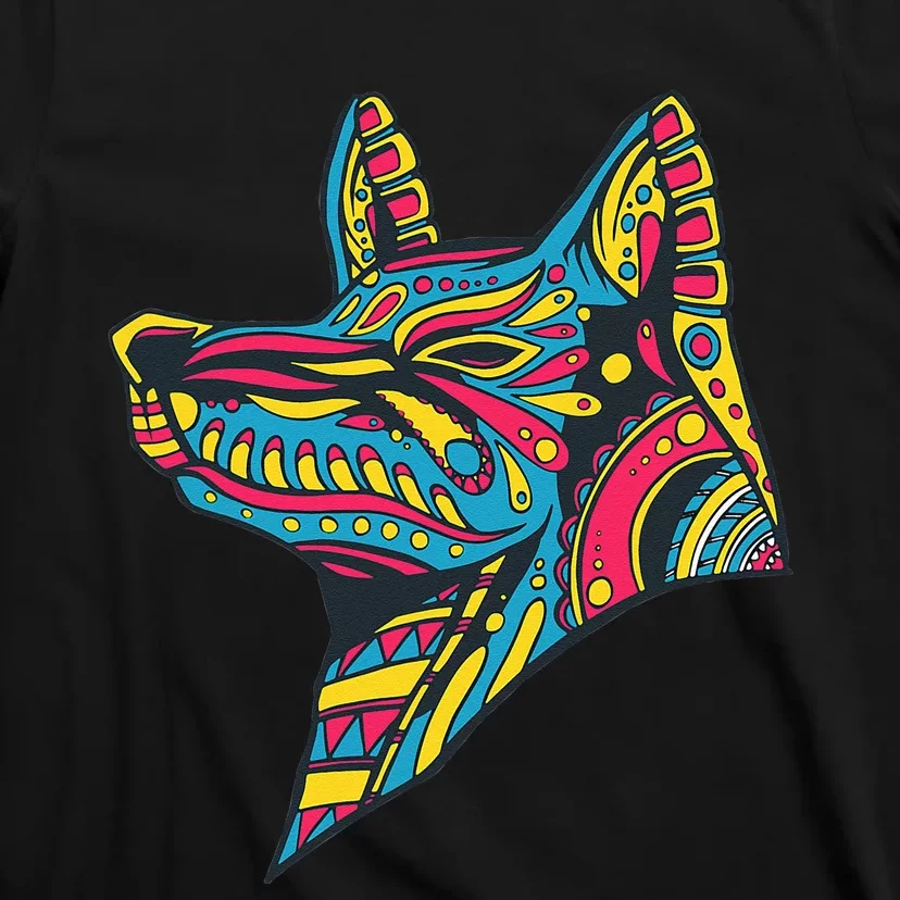 Ancient Ethnic Aztec Wolf Mask Symbol Civilization Gift T-Shirt