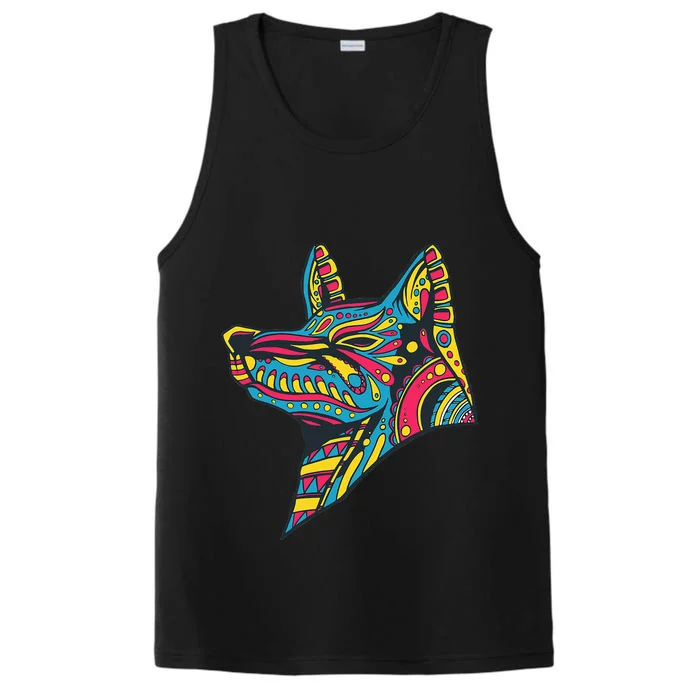 Ancient Ethnic Aztec Wolf Mask Symbol Civilization Gift Performance Tank