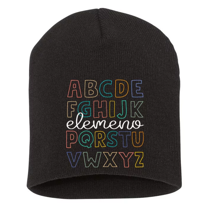 Abc Elemeno Alphabet Kindergarten Teachers Short Acrylic Beanie