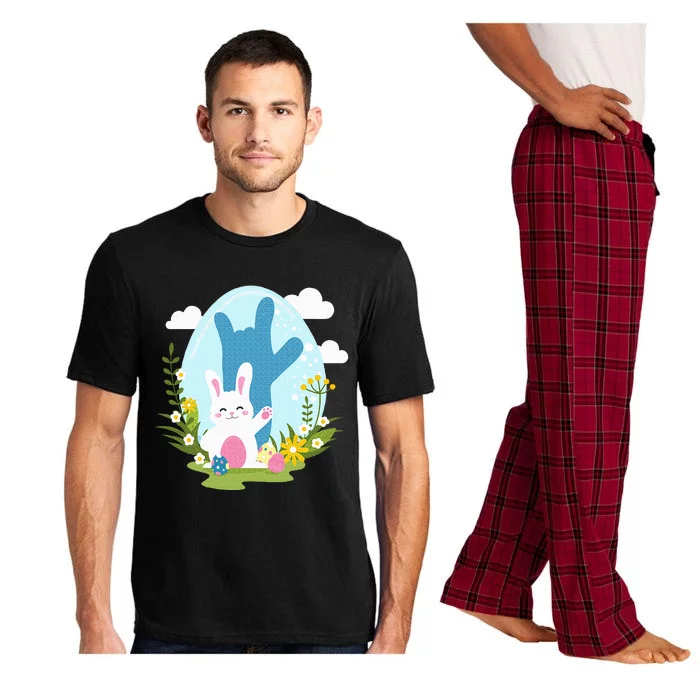 Asl Easter Bunny Reflection I Love You Hand Sign Language Pajama Set