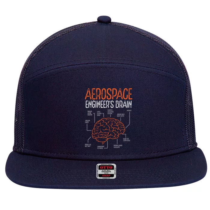 Aerospace Engineering Brain For Aerospace Engineer 7 Panel Mesh Trucker Snapback Hat