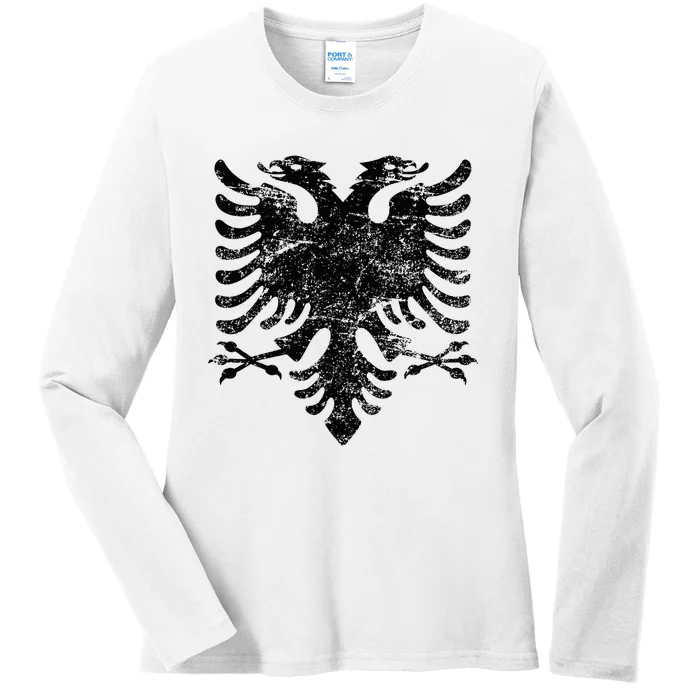 Albania Eagle Big Flag Ladies Long Sleeve Shirt