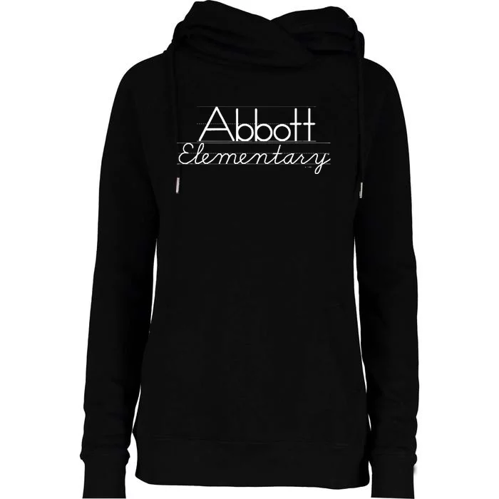 Abbott Elementary Blackboard Chalk Logo Womens Funnel Neck Pullover Hood