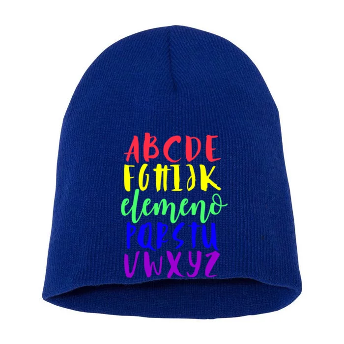 Abcs Eleo Colourful Cute Alphabet Student Teacher Gift Short Acrylic Beanie