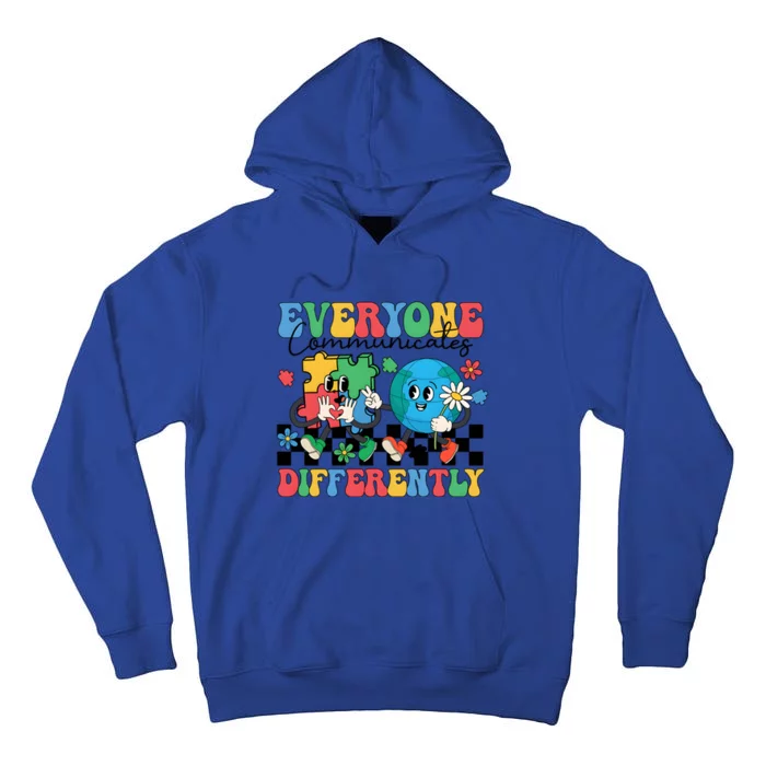 Autism Everyone Communicates Differently Tall Hoodie