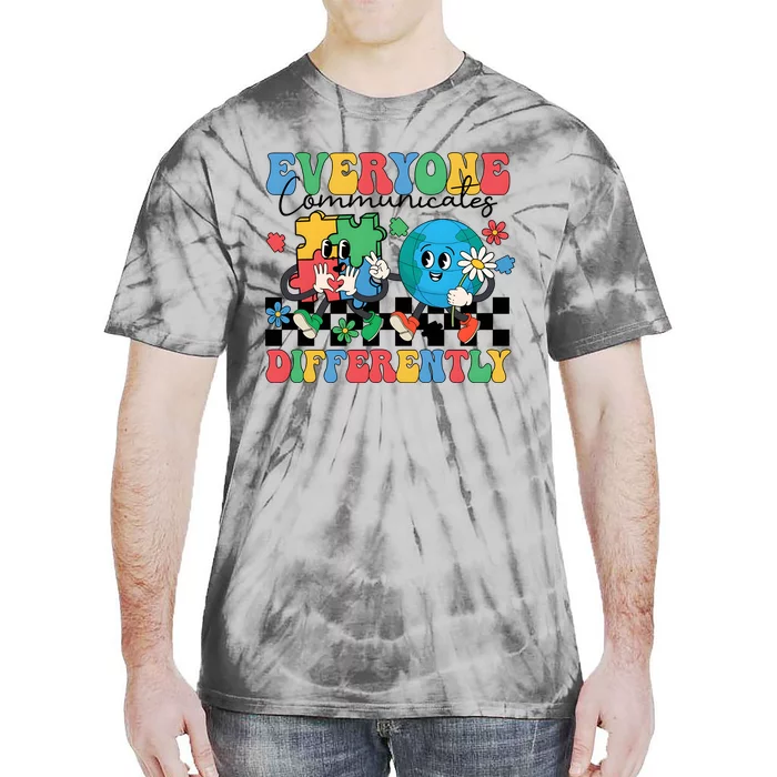 Autism Everyone Communicates Differently Tie-Dye T-Shirt