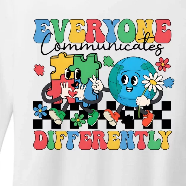 Autism Everyone Communicates Differently Womens CVC Long Sleeve Shirt