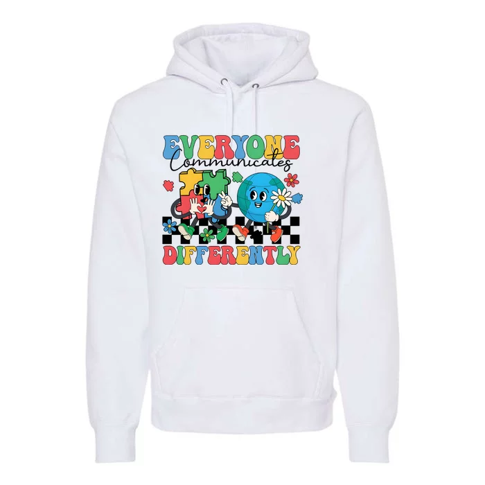 Autism Everyone Communicates Differently Premium Hoodie