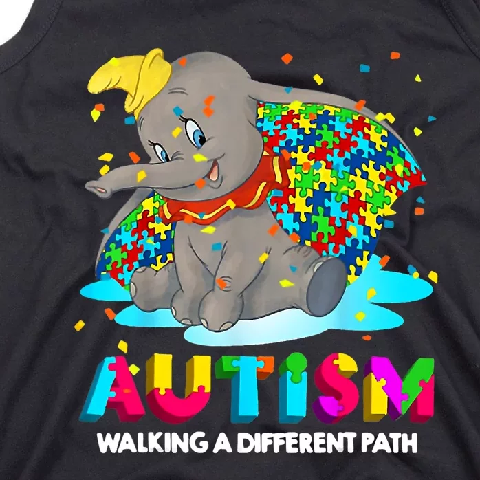 Autism Elephant Dumbo Walking A Different Path Autism Tank Top