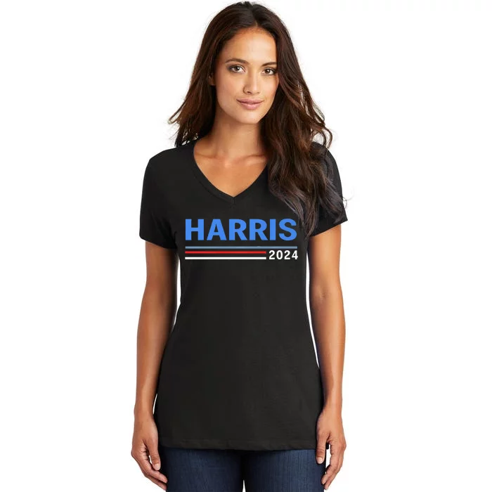 America Election Democrats Vote Harris 2024 President Women's V-Neck T-Shirt