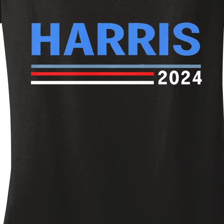 America Election Democrats Vote Harris 2024 President Women's V-Neck T-Shirt