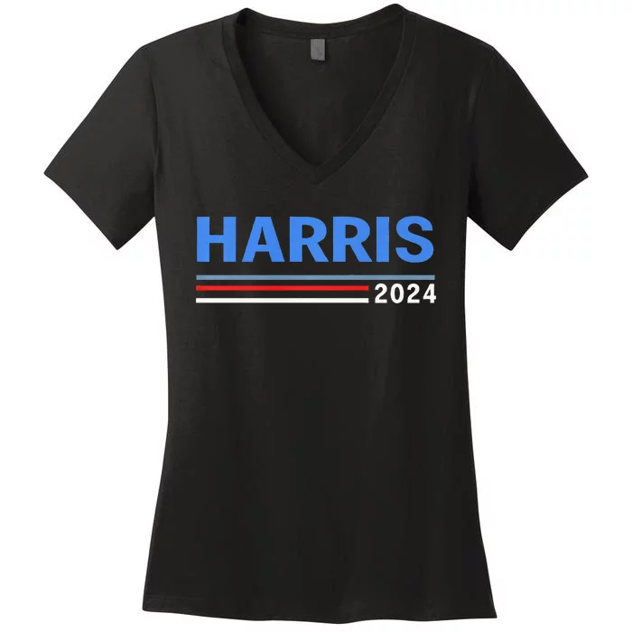 America Election Democrats Vote Harris 2024 President Women's V-Neck T-Shirt