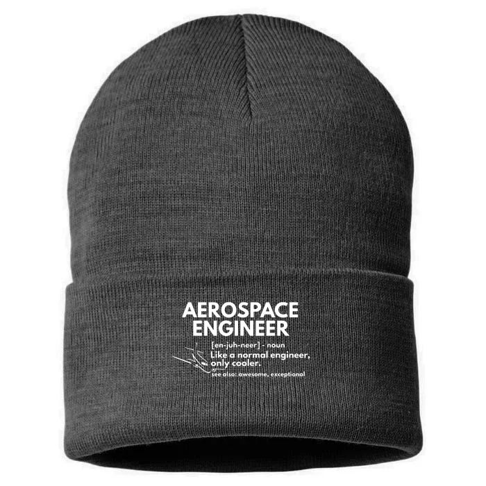 Aerospace Engineer Definition Funny Engineering Sustainable Knit Beanie