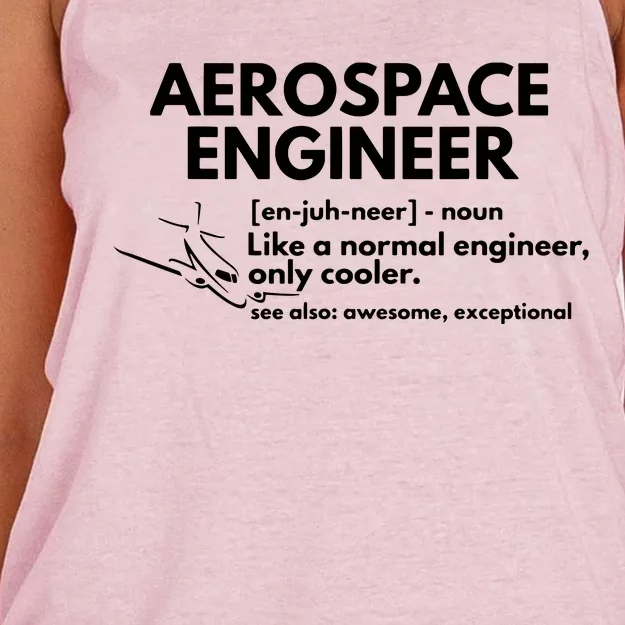 Aerospace Engineer Definition Funny Engineering Women's Knotted Racerback Tank