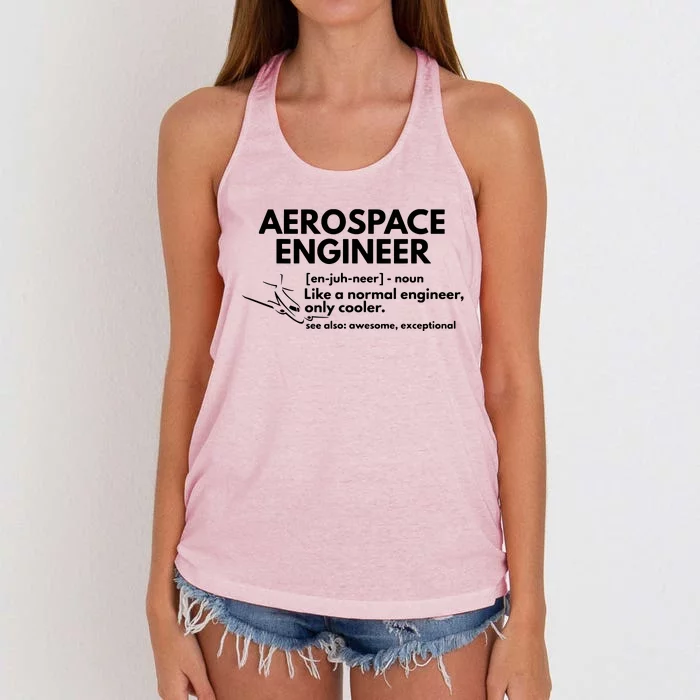 Aerospace Engineer Definition Funny Engineering Women's Knotted Racerback Tank