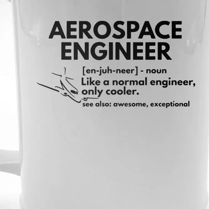 Aerospace Engineer Definition Funny Engineering Front & Back Beer Stein