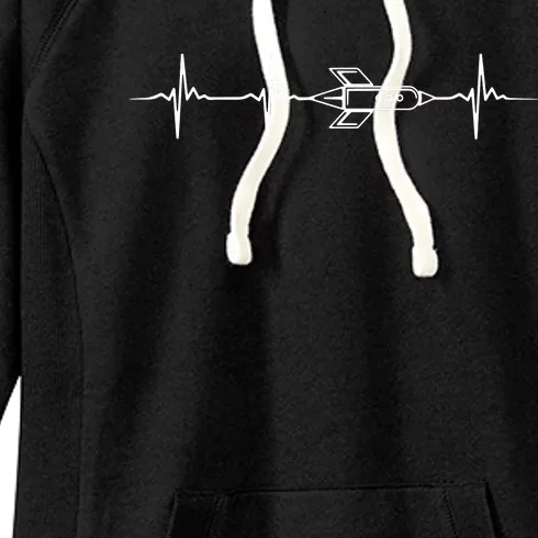 Aerospace Engineering Design Great Rocket Heartbeat Women's Fleece Hoodie